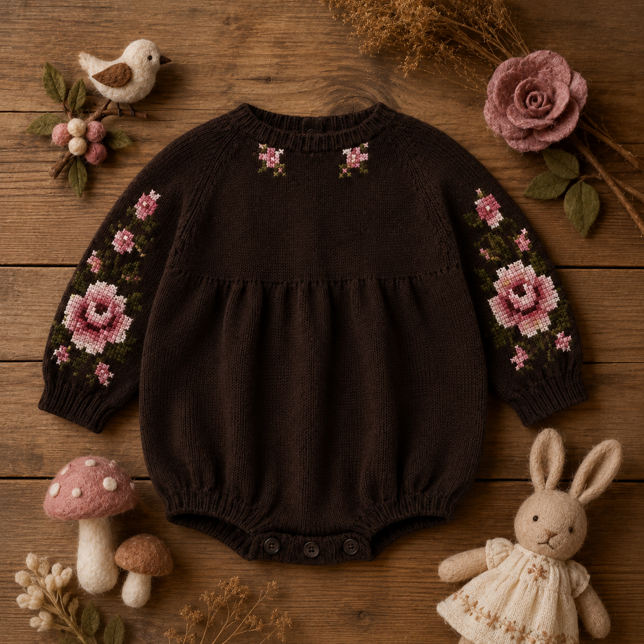 Rose romper - Chocolate
