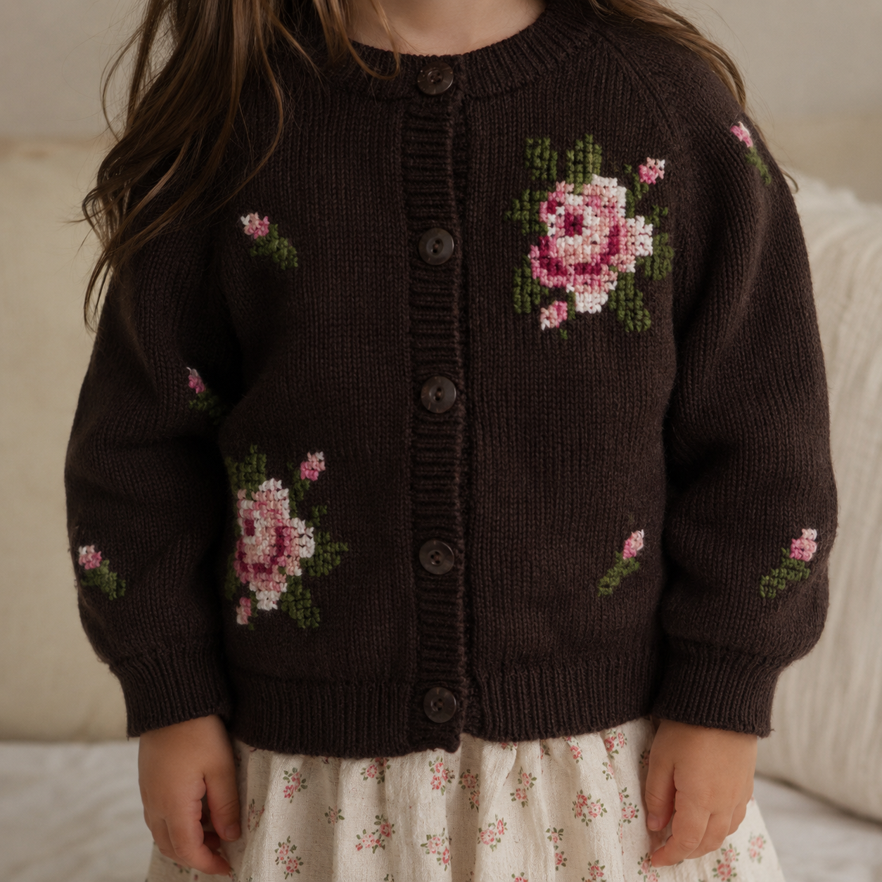 Rose cardigan - Chocolate