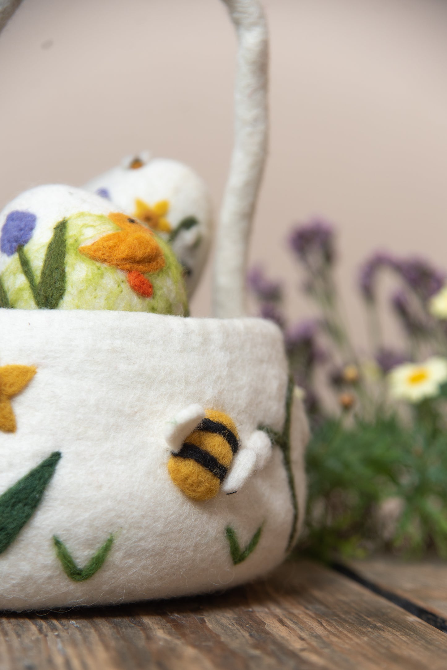 Felt Easter Basket - White