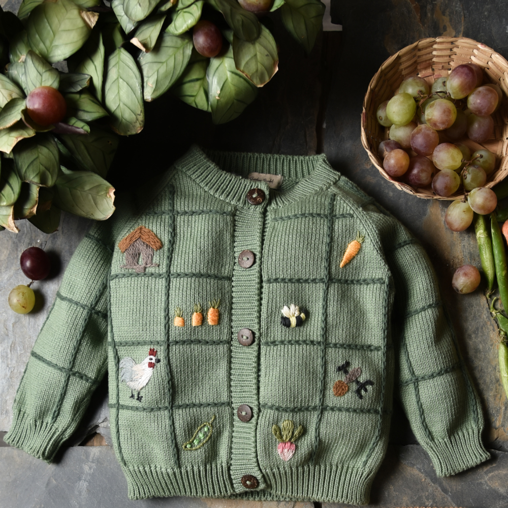Little Farm cardigan - Sage