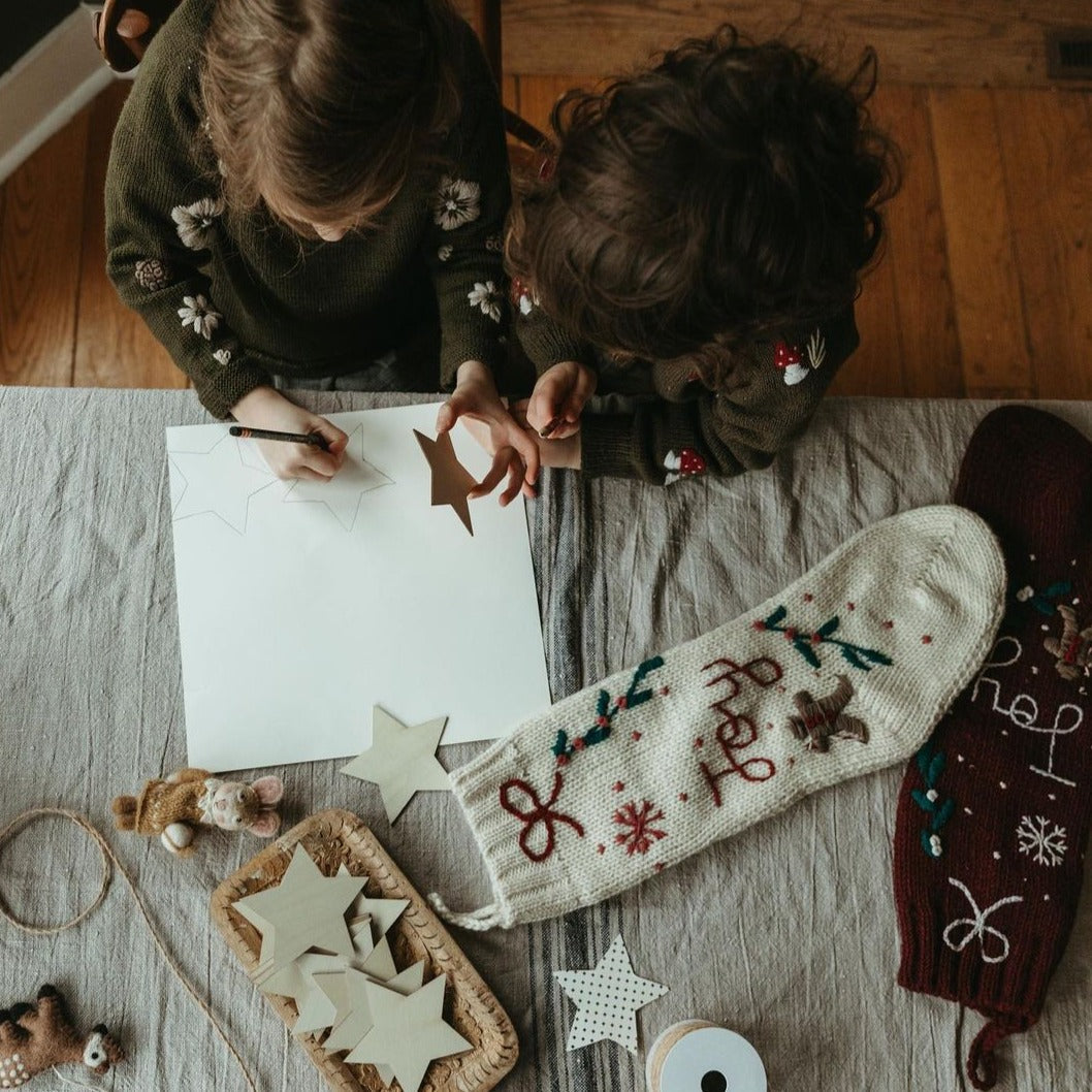 Gingerbread Stocking - Cream White