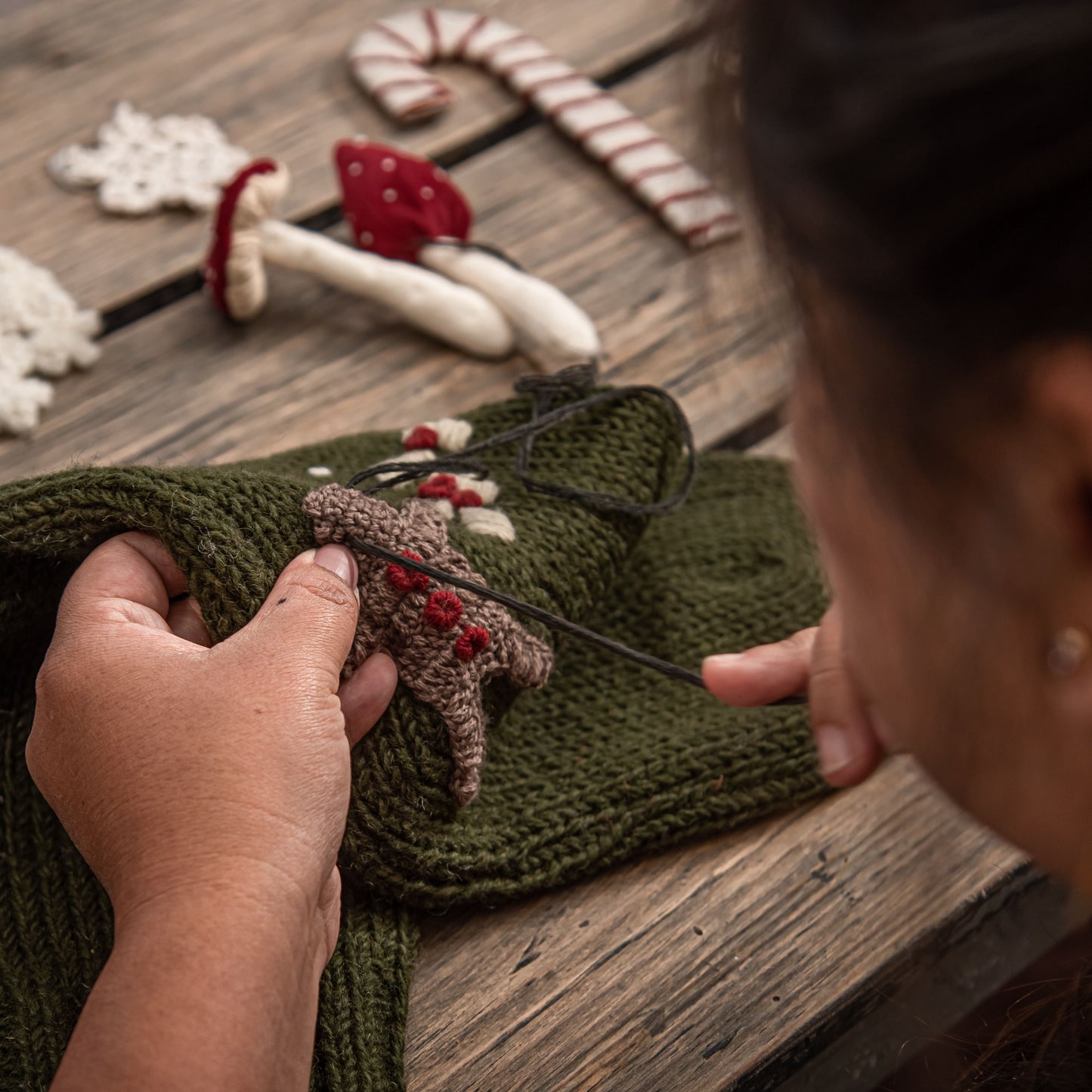 Gingerbread Stocking - Moss