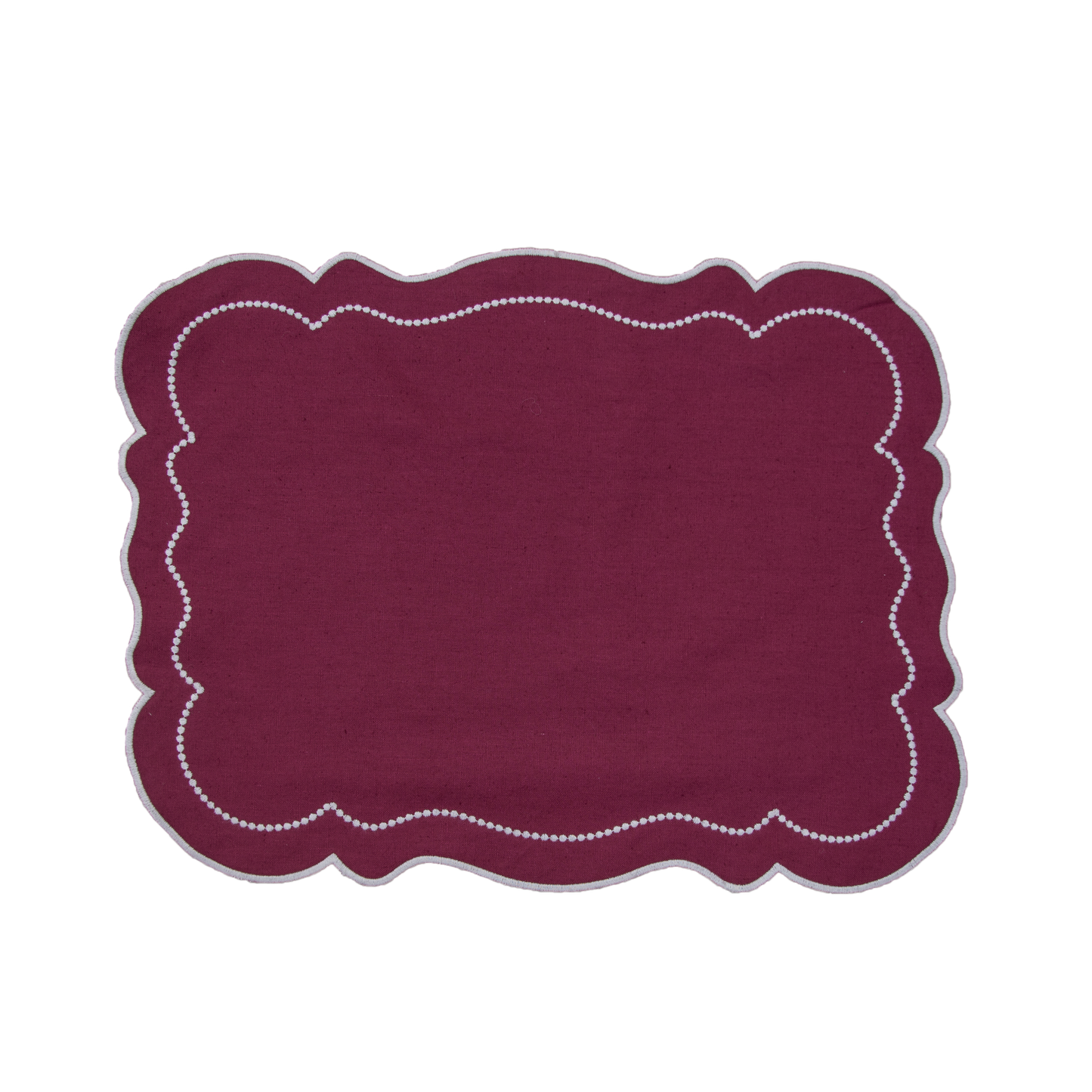 Embroidered Dot placemat - Grape