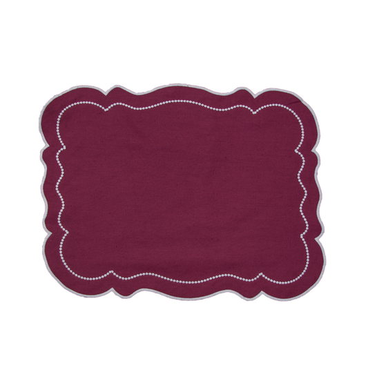 Embroidered Dot placemat - Grape