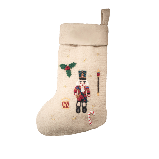 Nutcracker Stocking - Cream