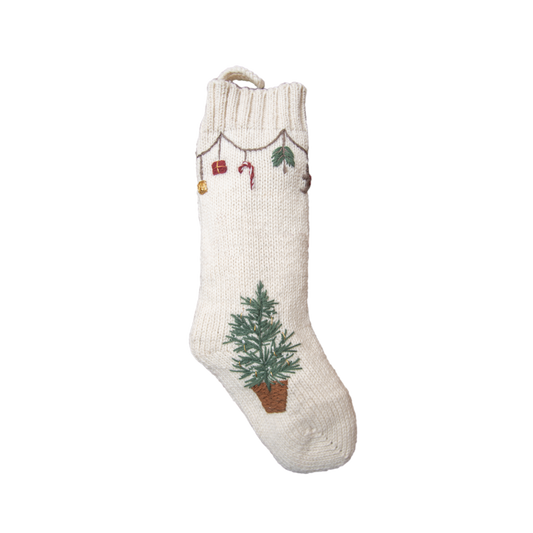 Garland Stocking - Cream white