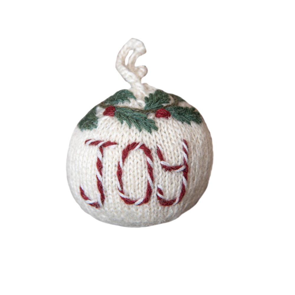 Bauble ornament Joy - Cream White