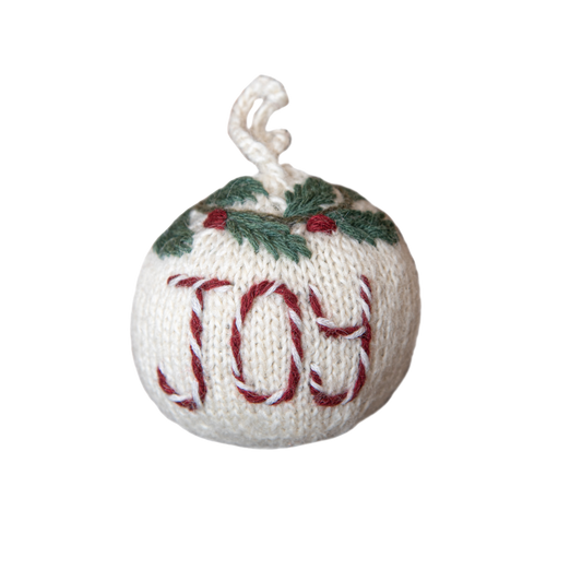 Bauble ornament Joy - Cream White