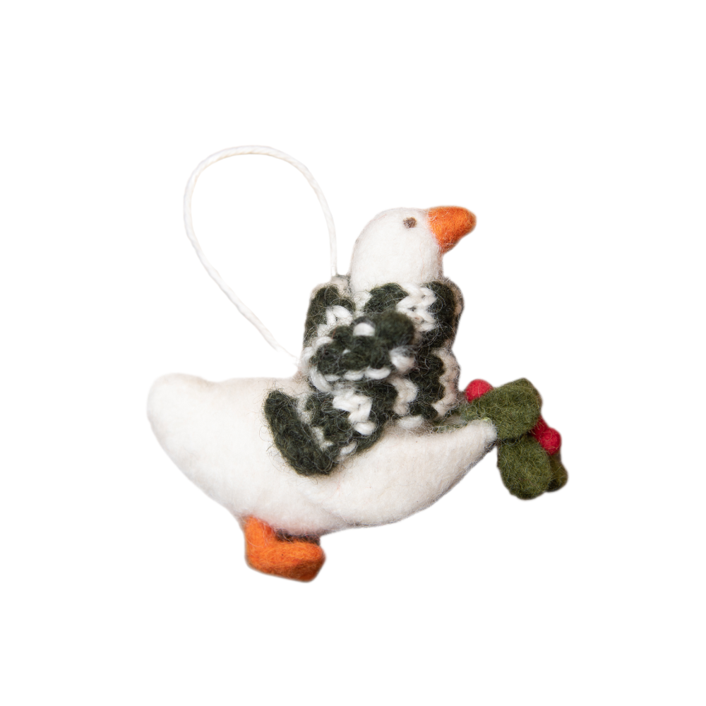 Goose with Scarf ornament