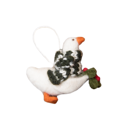 Goose with Scarf ornament