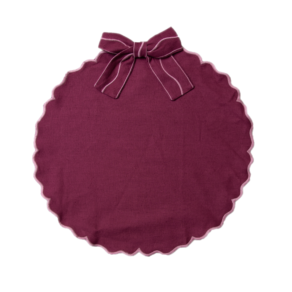 Christmas Bow placemat - Grape