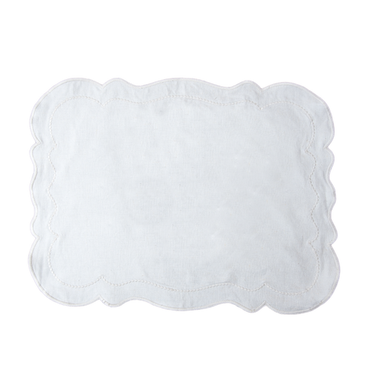 Embroidered Dot placemat - Cream White