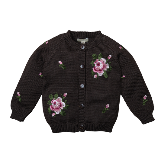 Heirloom Rose cardigan - Chocolate
