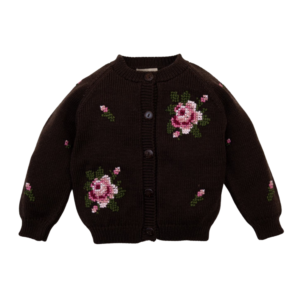 Rose cardigan - Chocolate