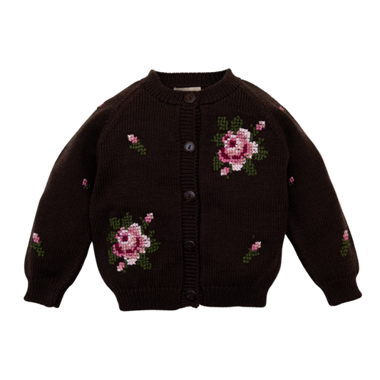 Rose cardigan - Chocolate
