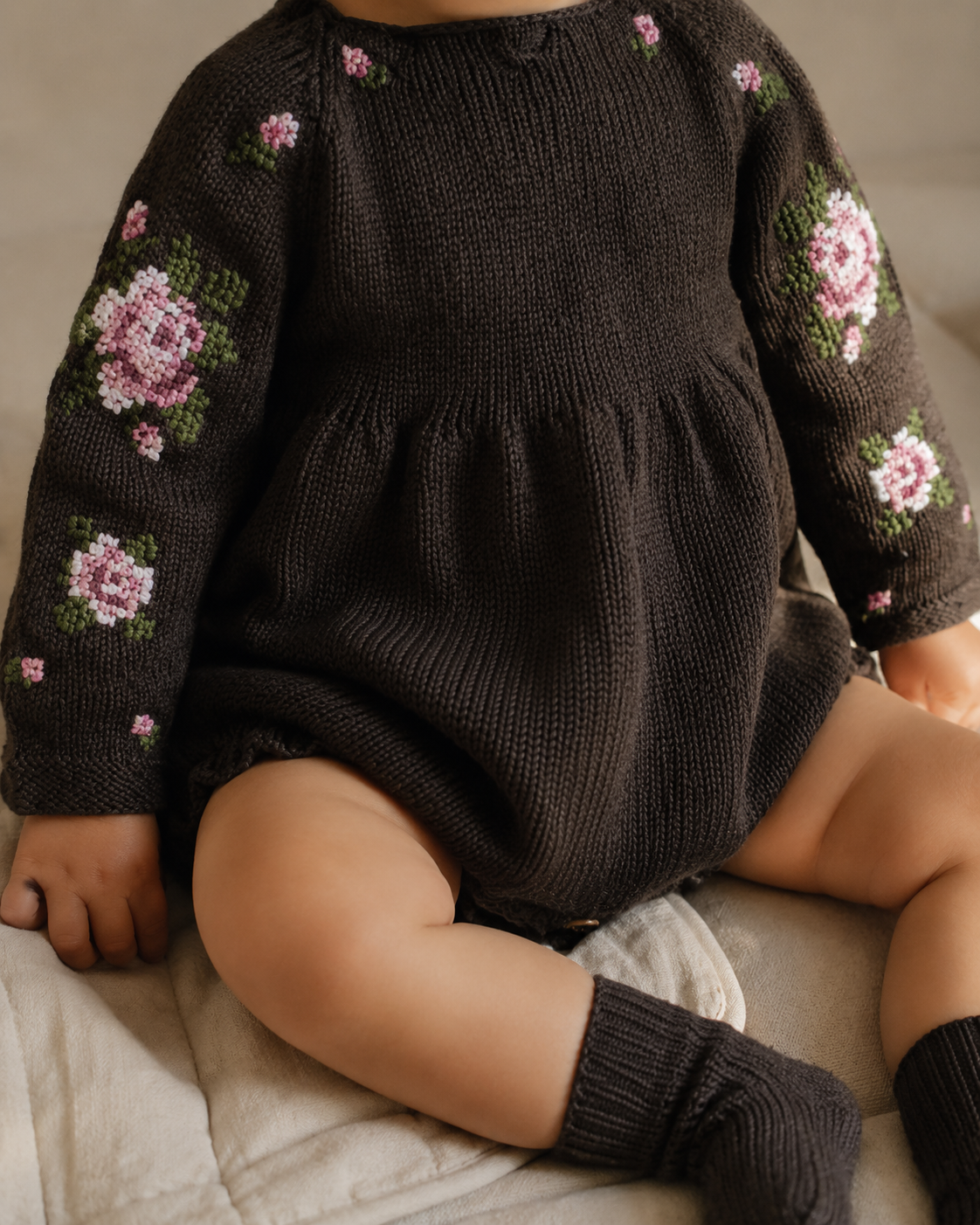 Heirloom Rose romper - Chocolate