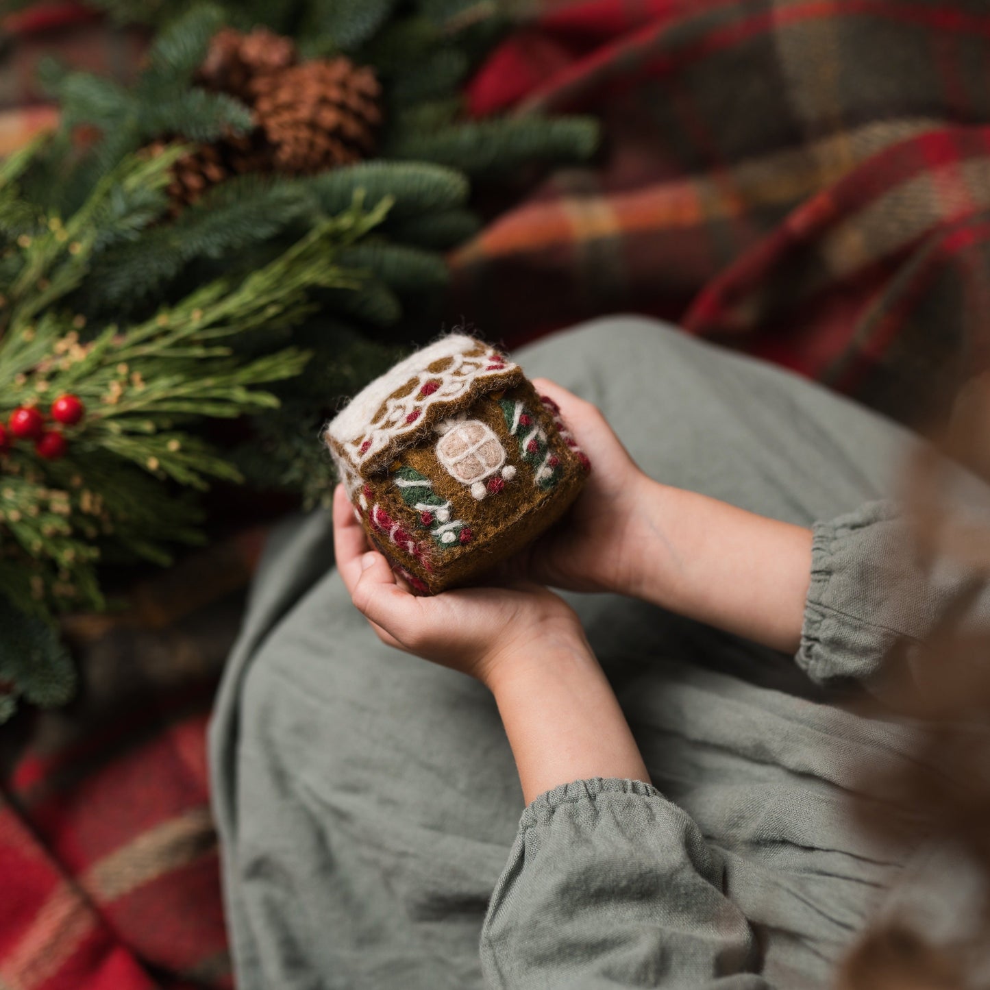 Gingerbread House Ornament - Brown