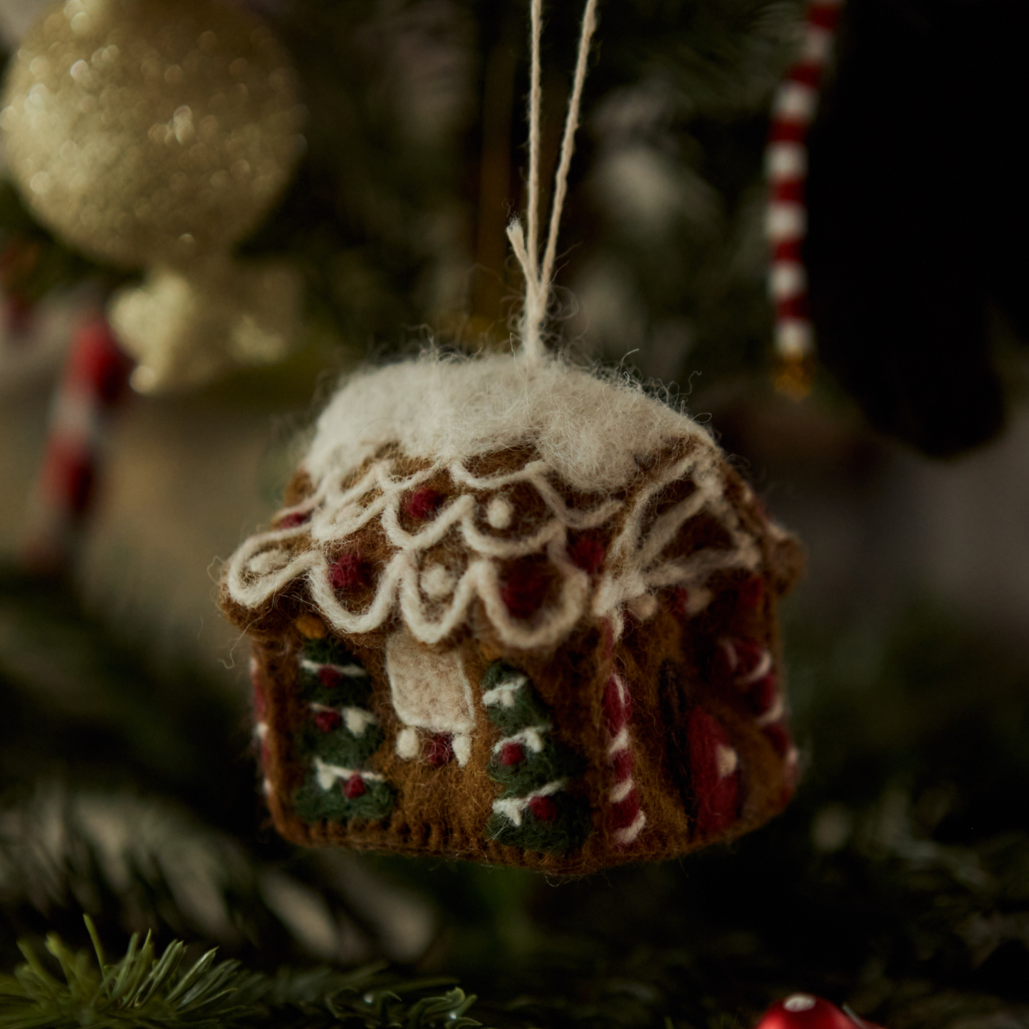 Gingerbread House Ornament - Brown