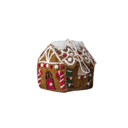 Gingerbread House Ornament - Brown