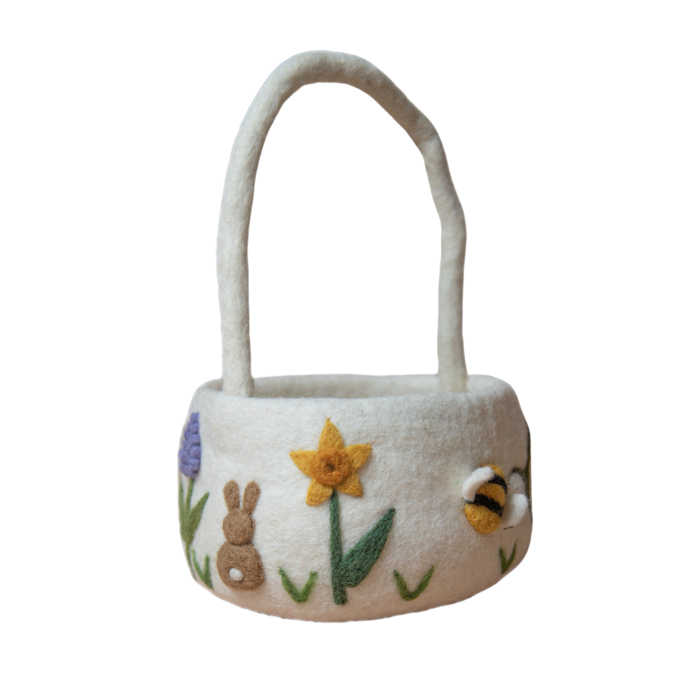 Felt Easter Basket - White