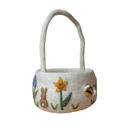 Felt Easter Basket - White