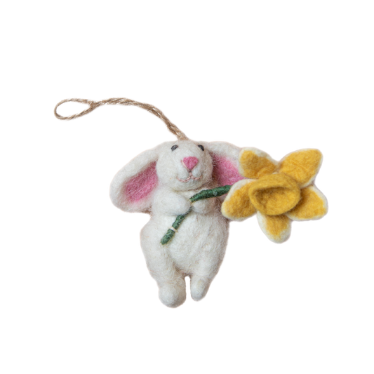 Bunny ornament with Daffodil