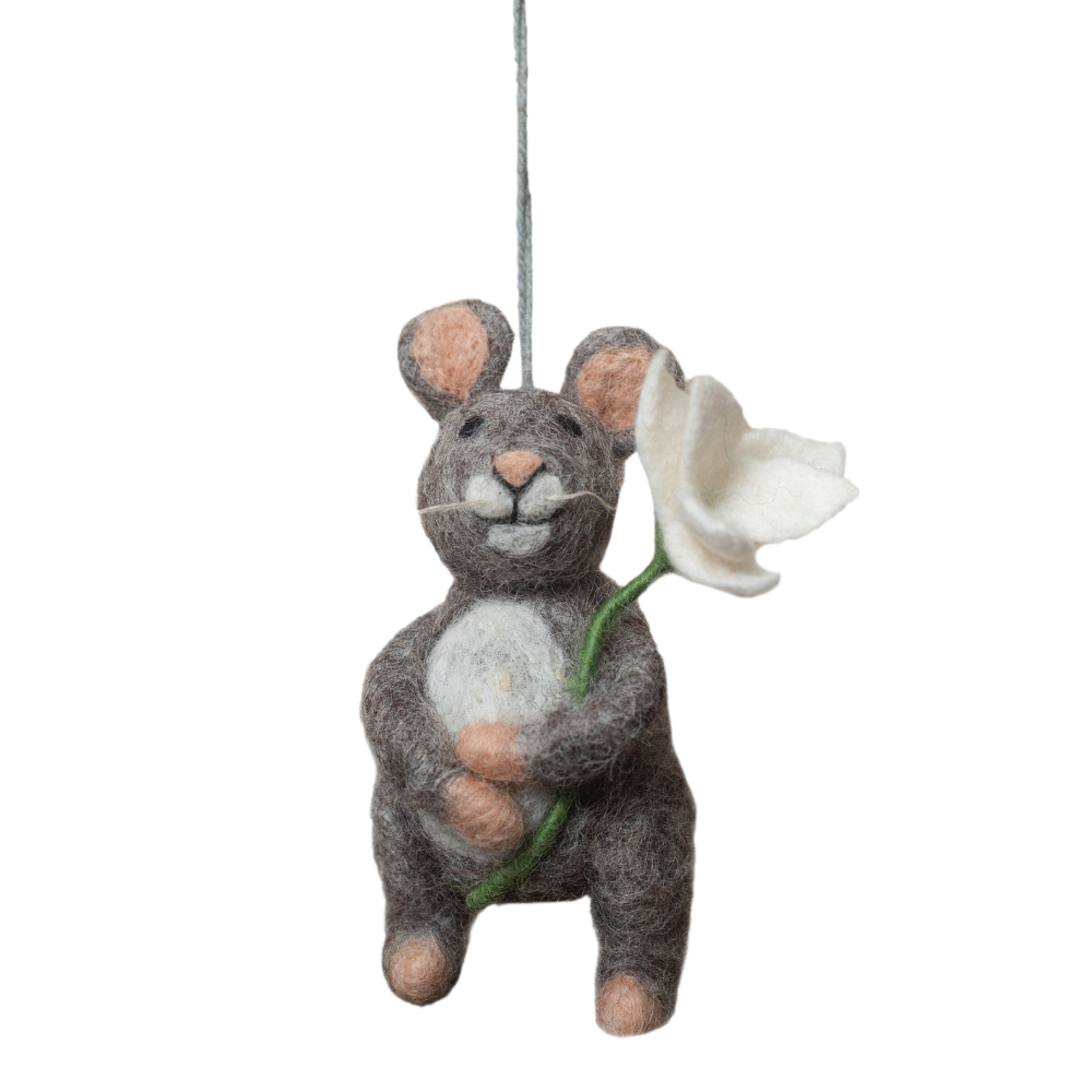 Mouse ornament with Snowdrop