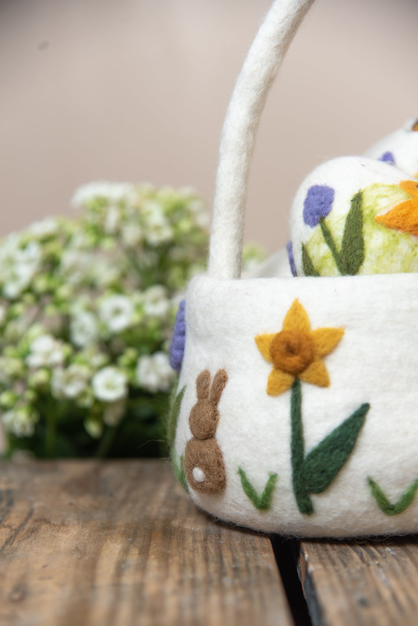 Felt Easter Basket - White