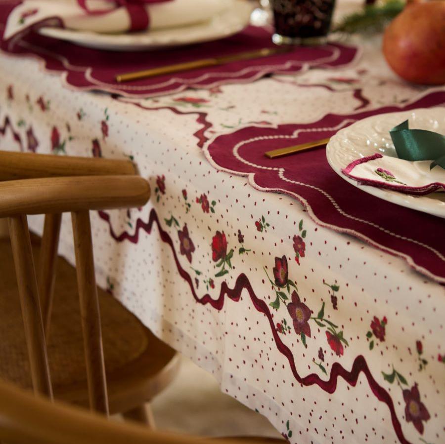 Hellebores Heirloom Tablecloth in Linen Blend