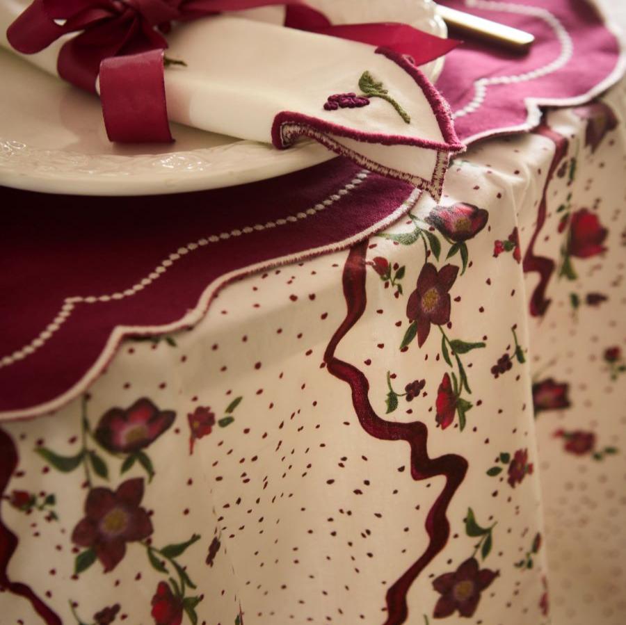 Hellebores Heirloom Tablecloth in Linen Blend