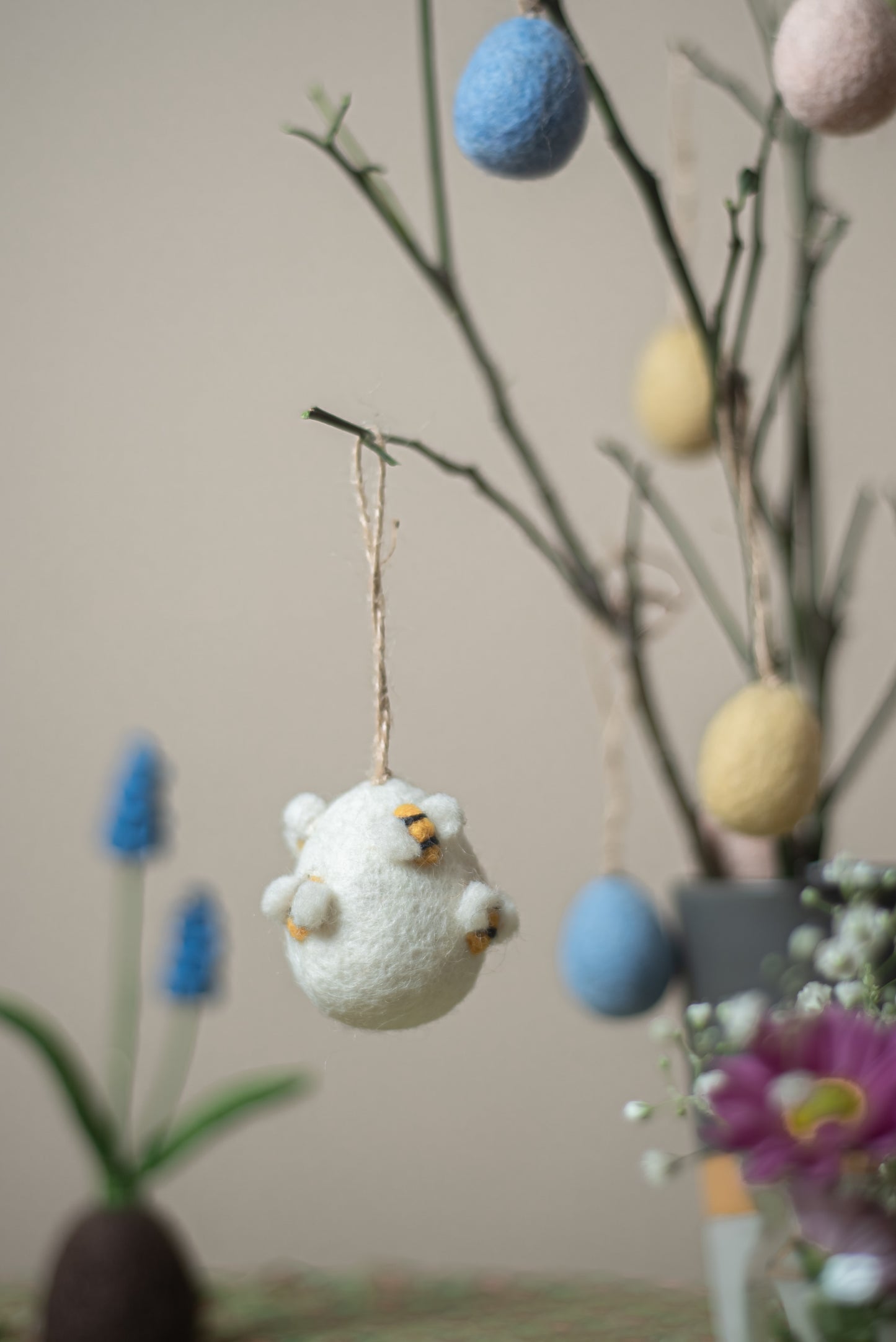 Box of six artisan egg ornaments