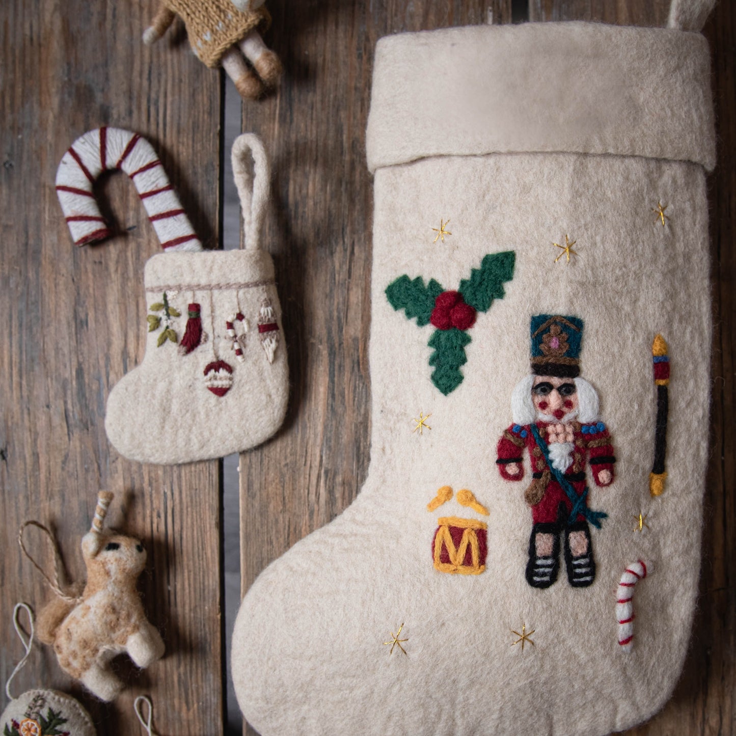 Nutcracker Stocking - Cream