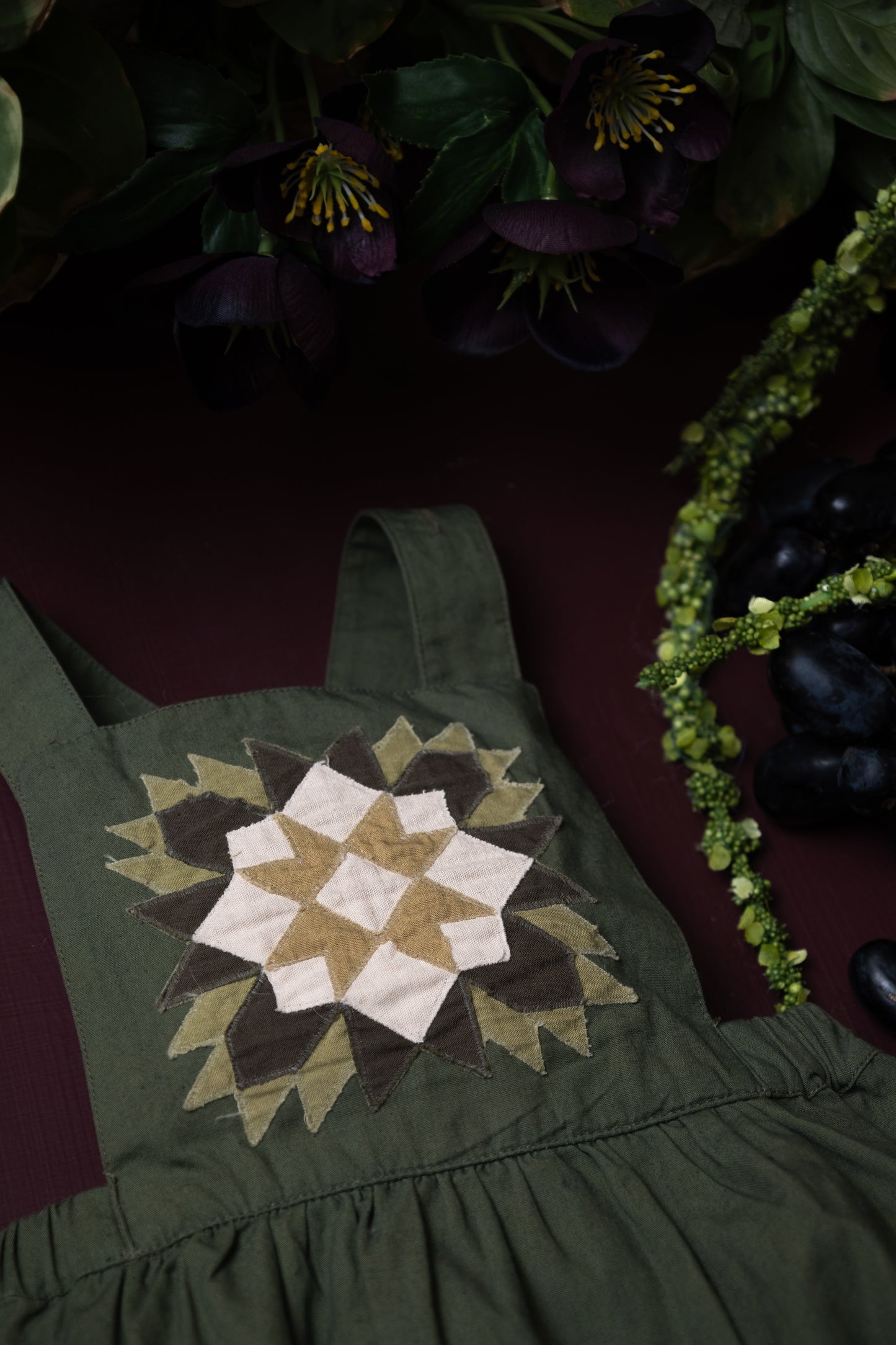 Patchwork romper - Moss