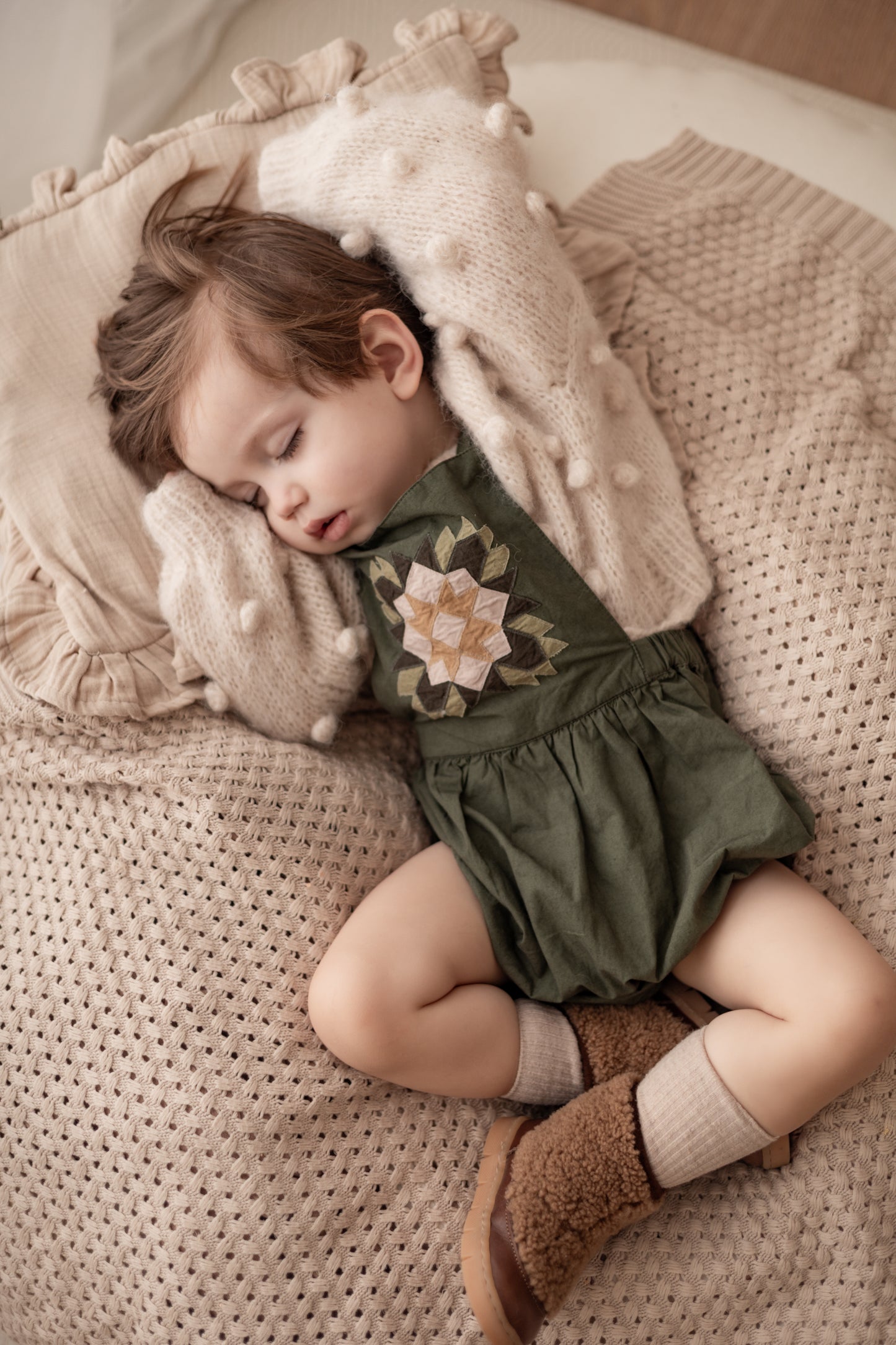 Patchwork romper - Moss