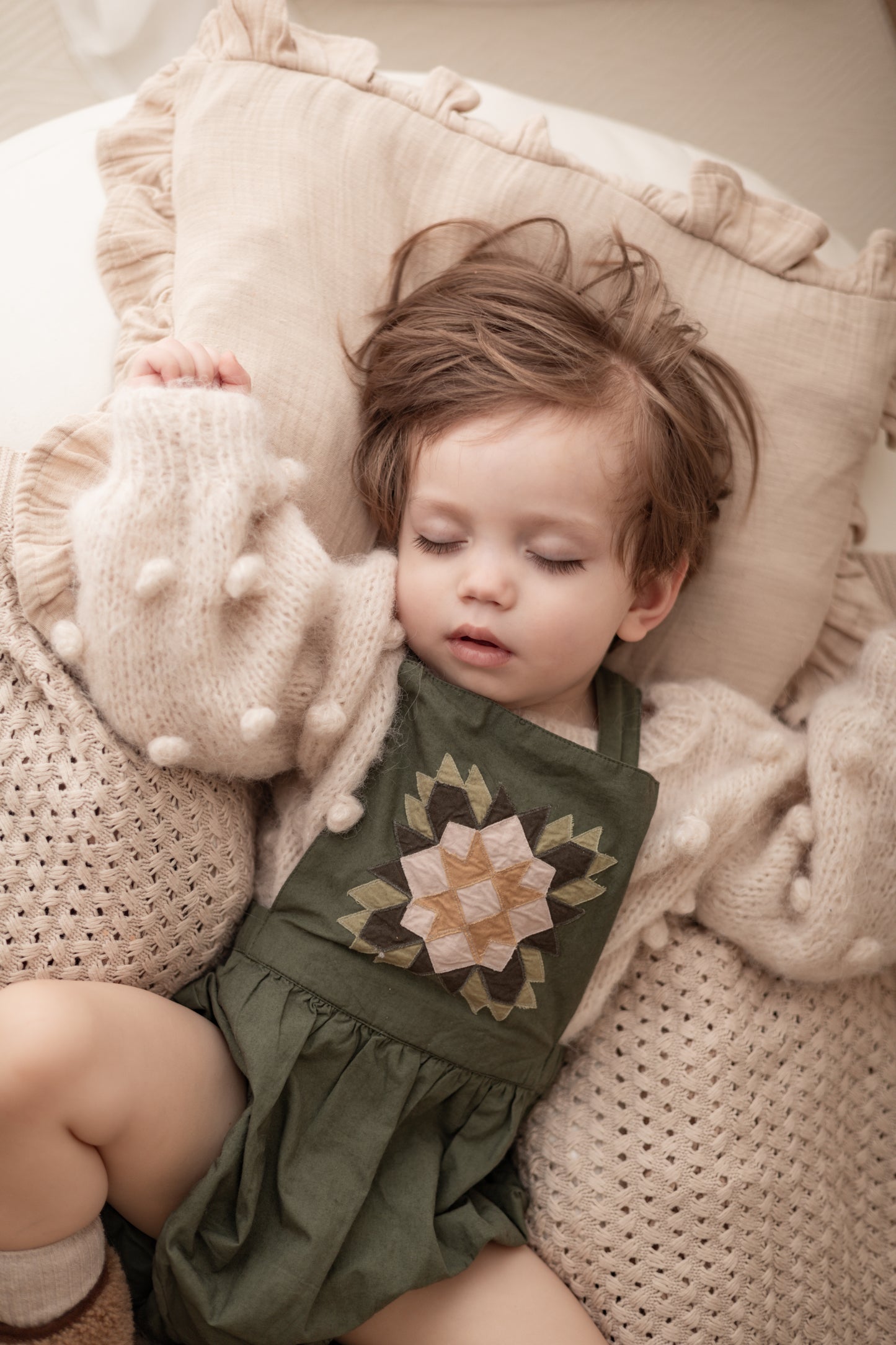 Patchwork romper - Moss