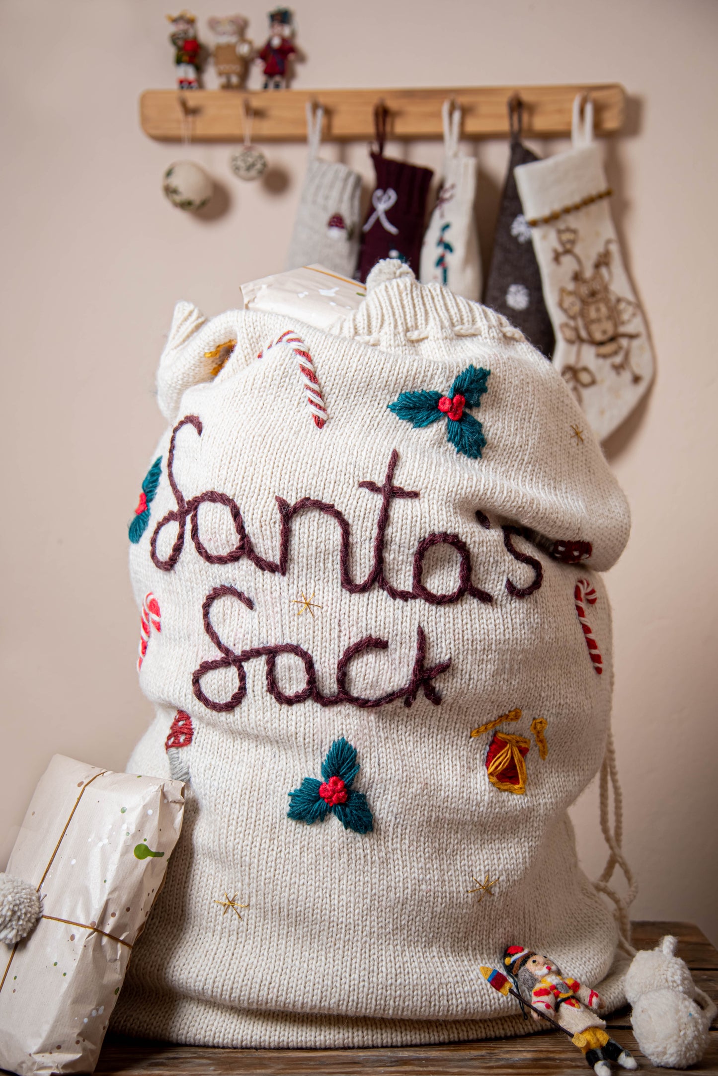 Christmas Santa Sack - Cream