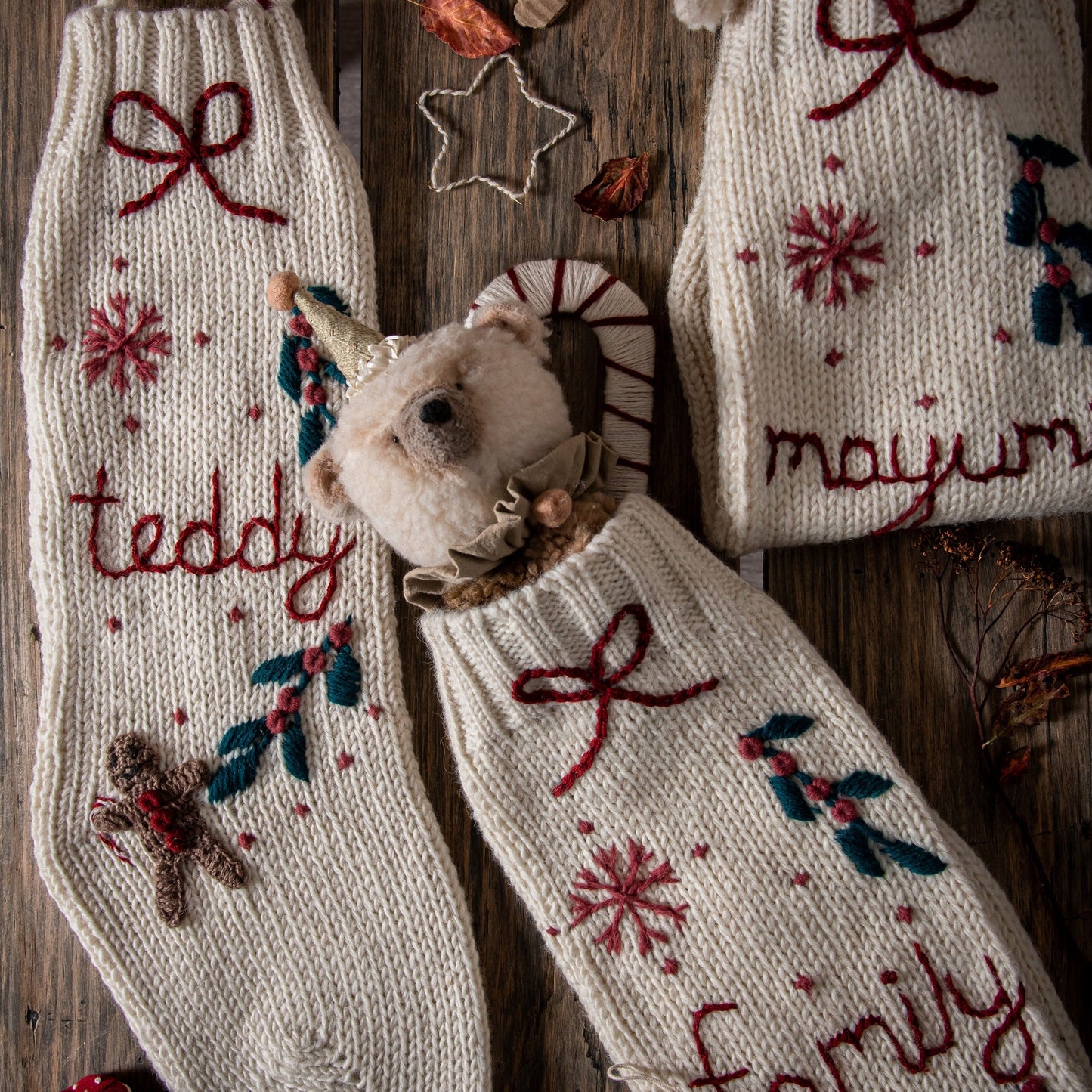 Gingerbread Stocking - Cream White