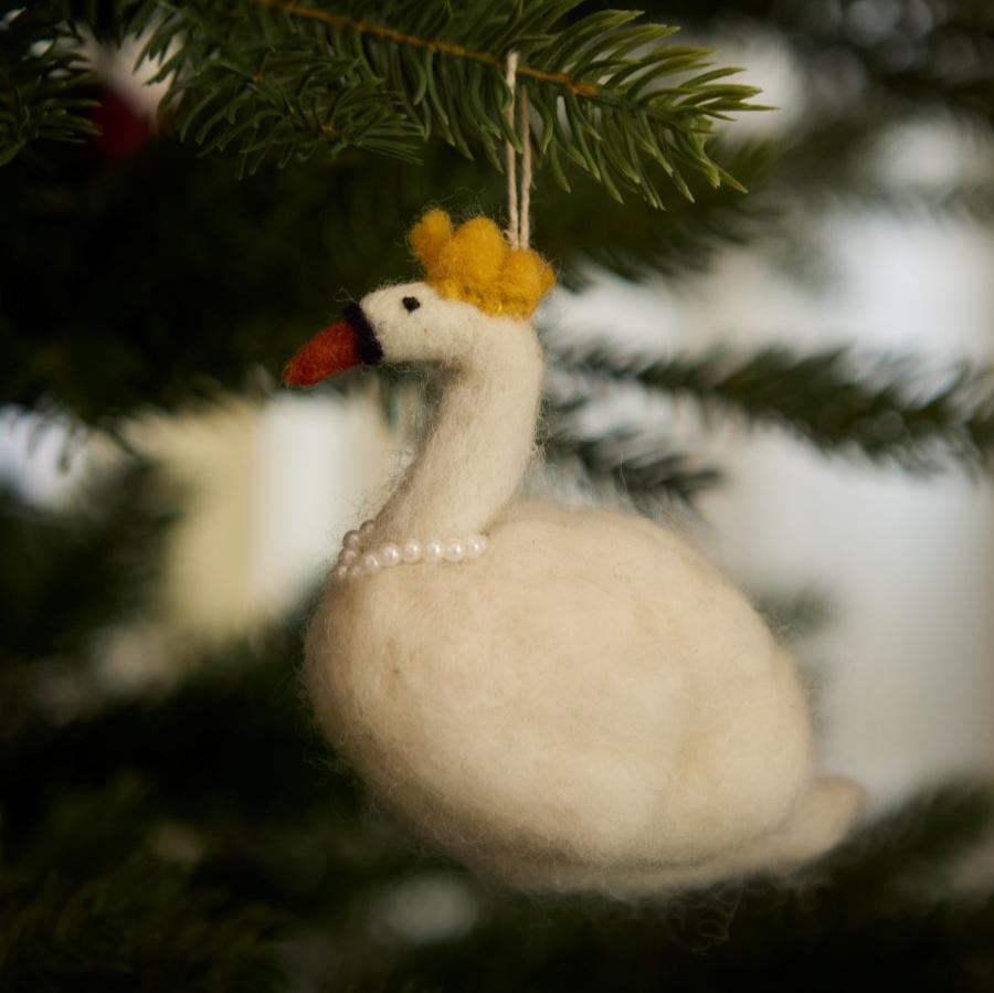 Swan Ornament - White