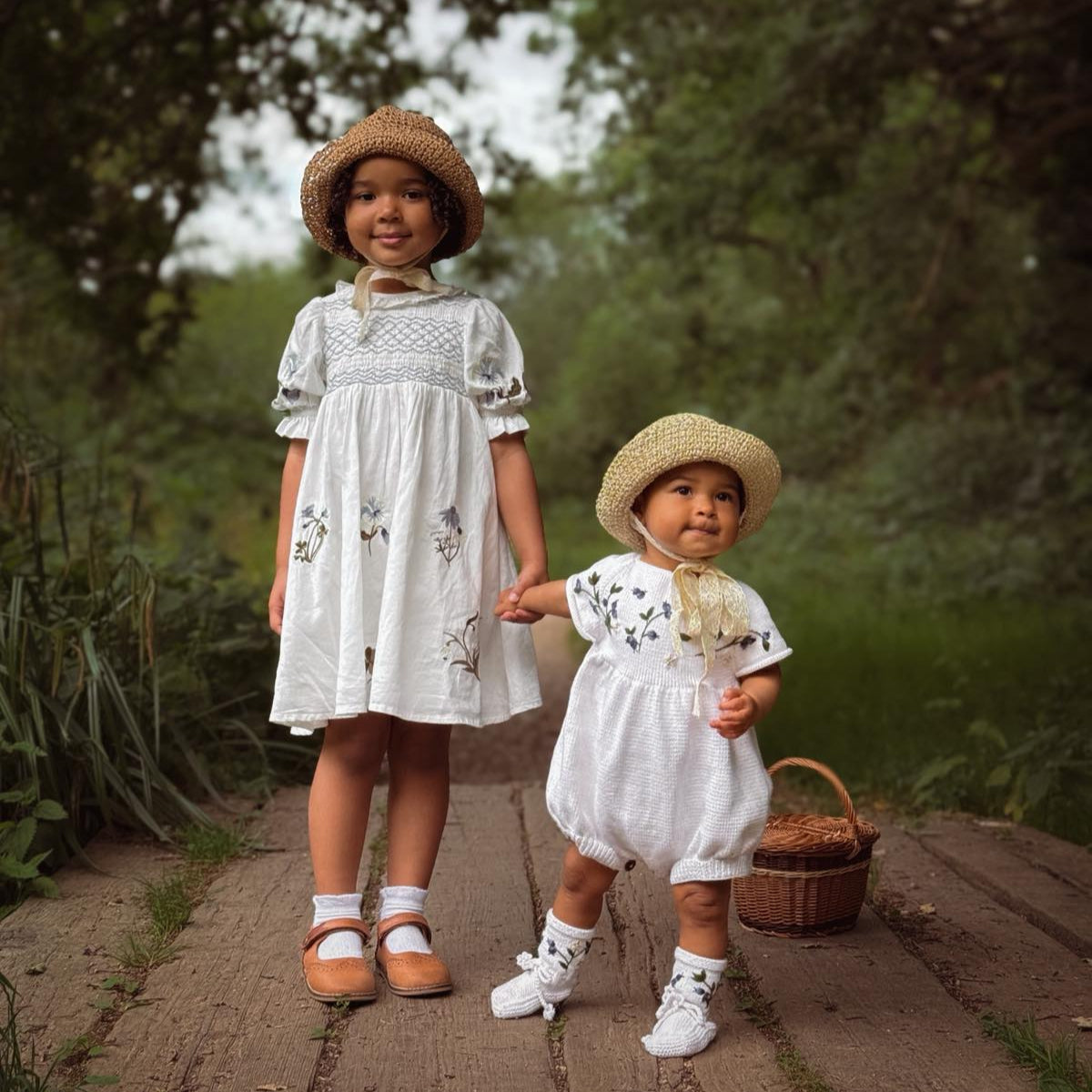 Blueberries romper (Cotton) - Marshmellow