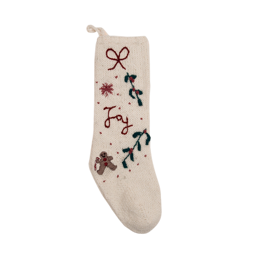 Gingerbread Stocking - Cream White