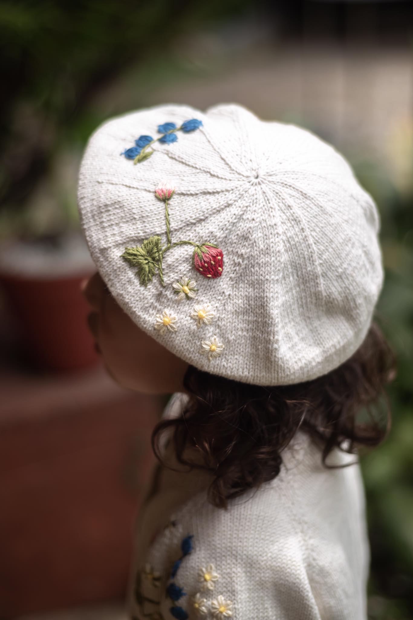 Strawberry beret Marshmellow (Cotton)