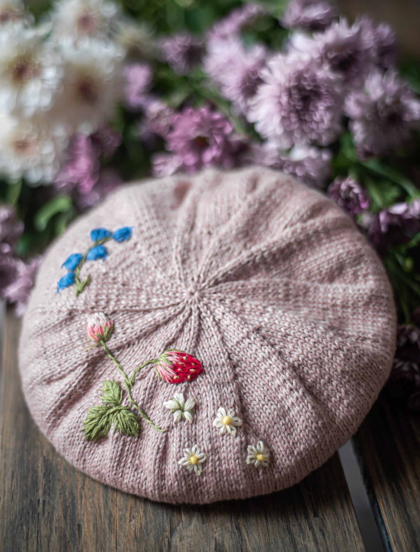 Strawberry beret Dahlia (Cotton)