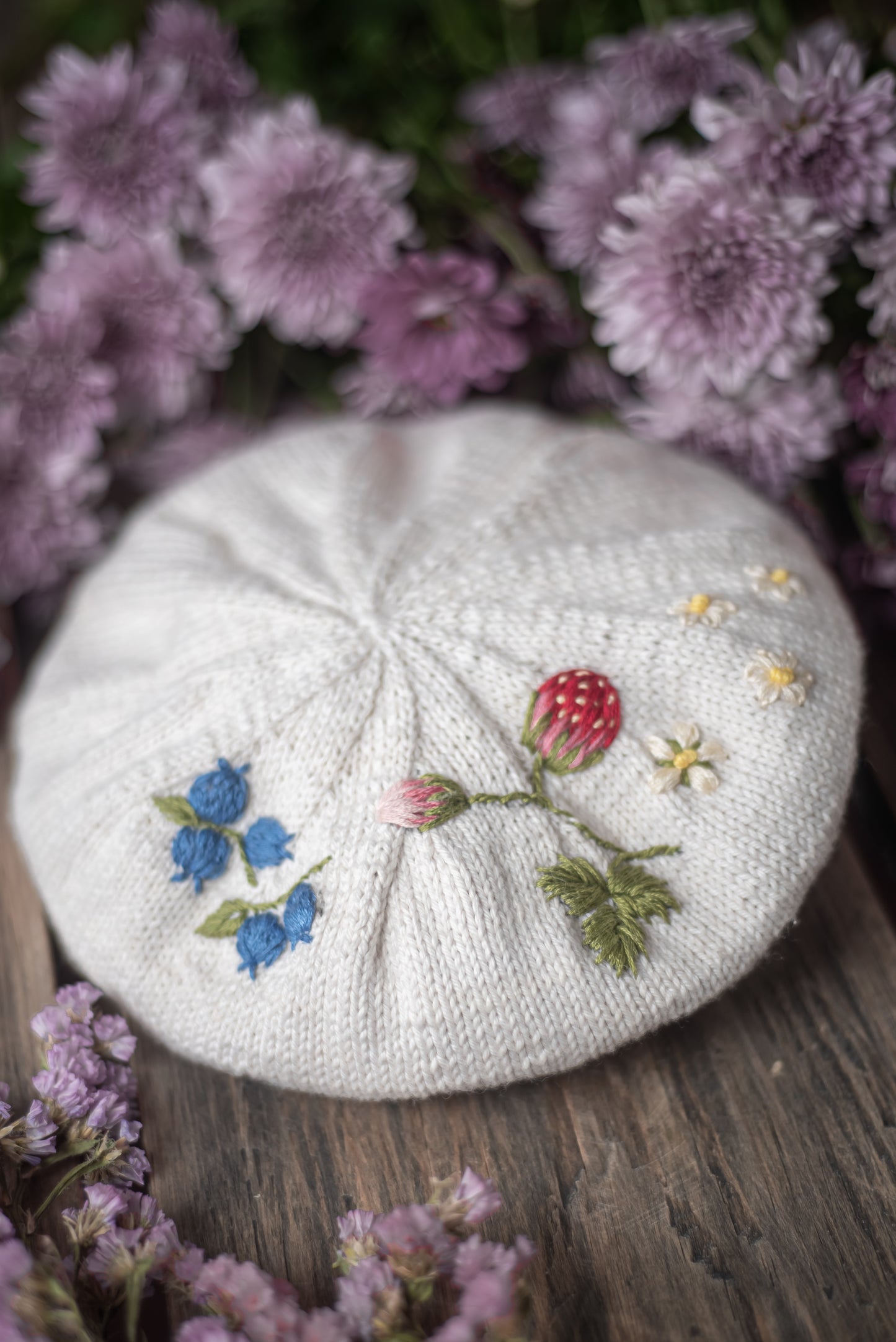 Strawberry beret Marshmellow (Cotton)