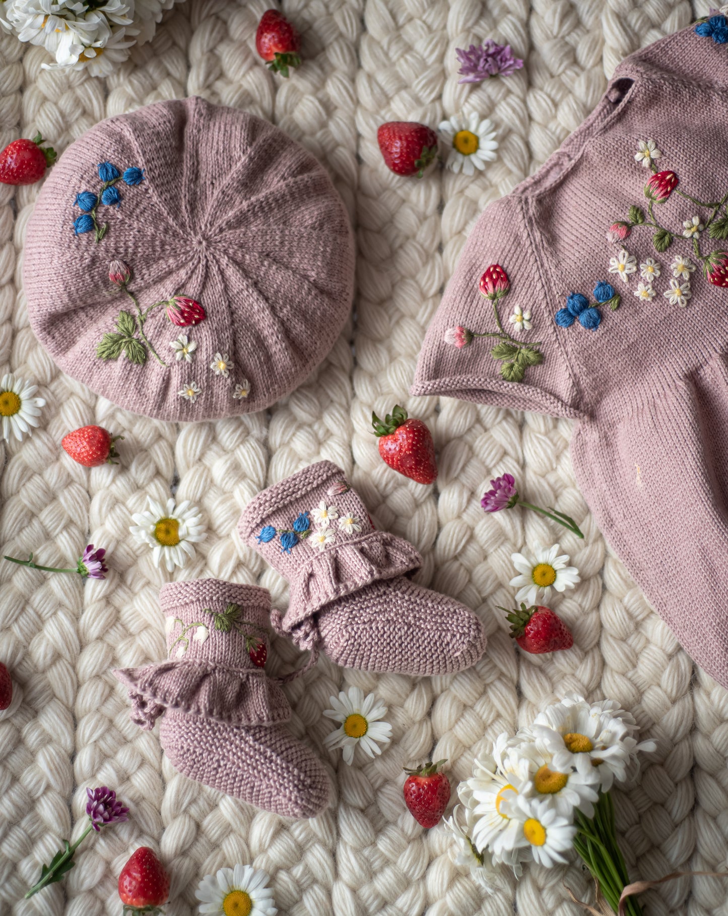 Strawberry beret Dahlia (Cotton)