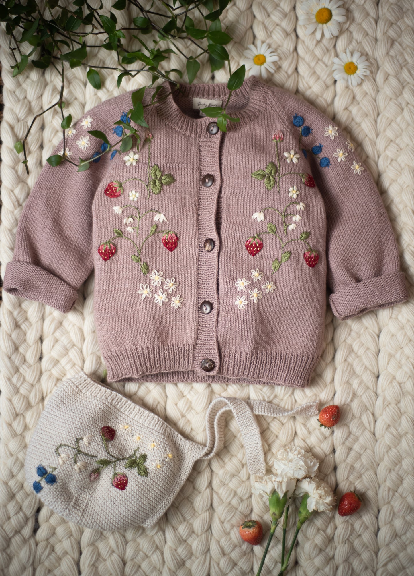 Strawberry cardigan Dahlia (Cotton)