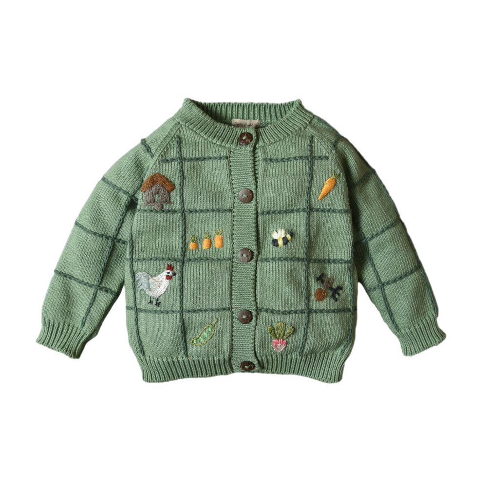 Little Farm cardigan - Sage
