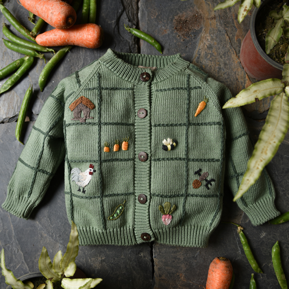 Little Farm cardigan - Sage