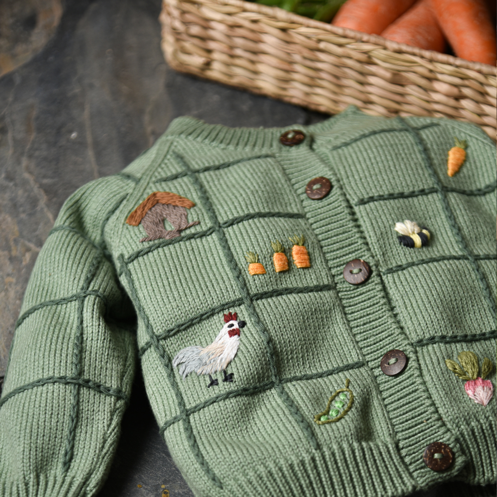 Little Farm cardigan - Sage