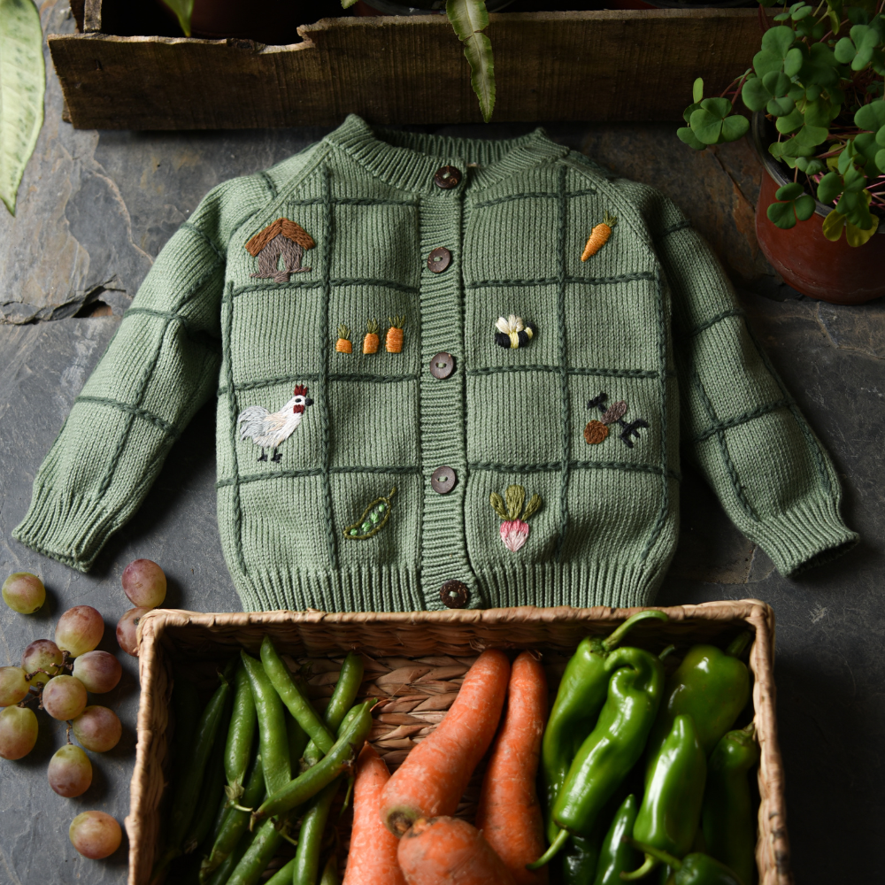 Little Farm cardigan - Sage