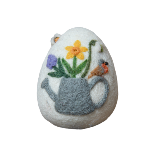 Artisan Easter Egg Vase with Flower